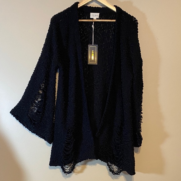 1.4.3. Story by Line Up Midnight Black Women's Cardigan - Picture 1 of 5